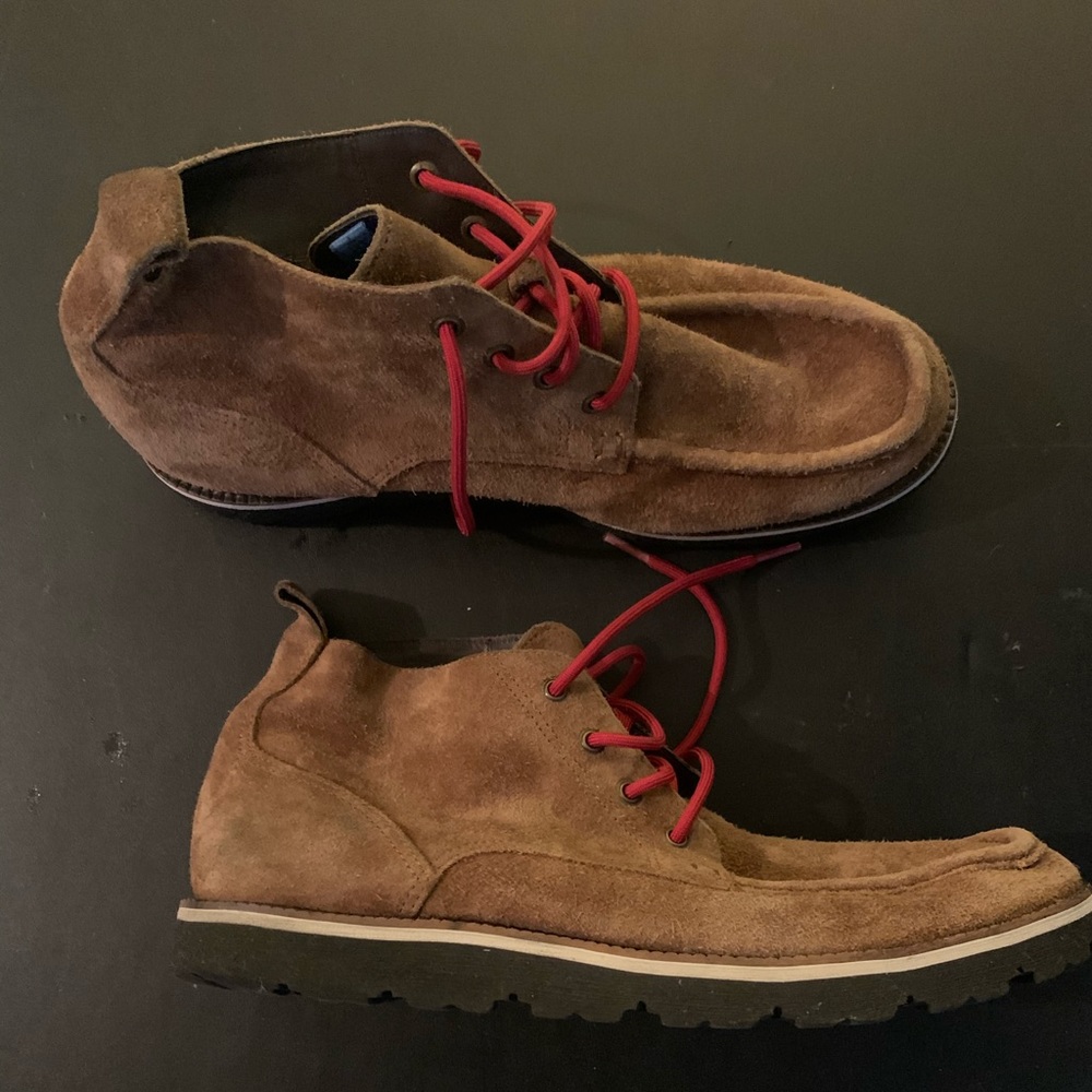 Men’s used tan Cole Haan suede boots SZ 11.5.